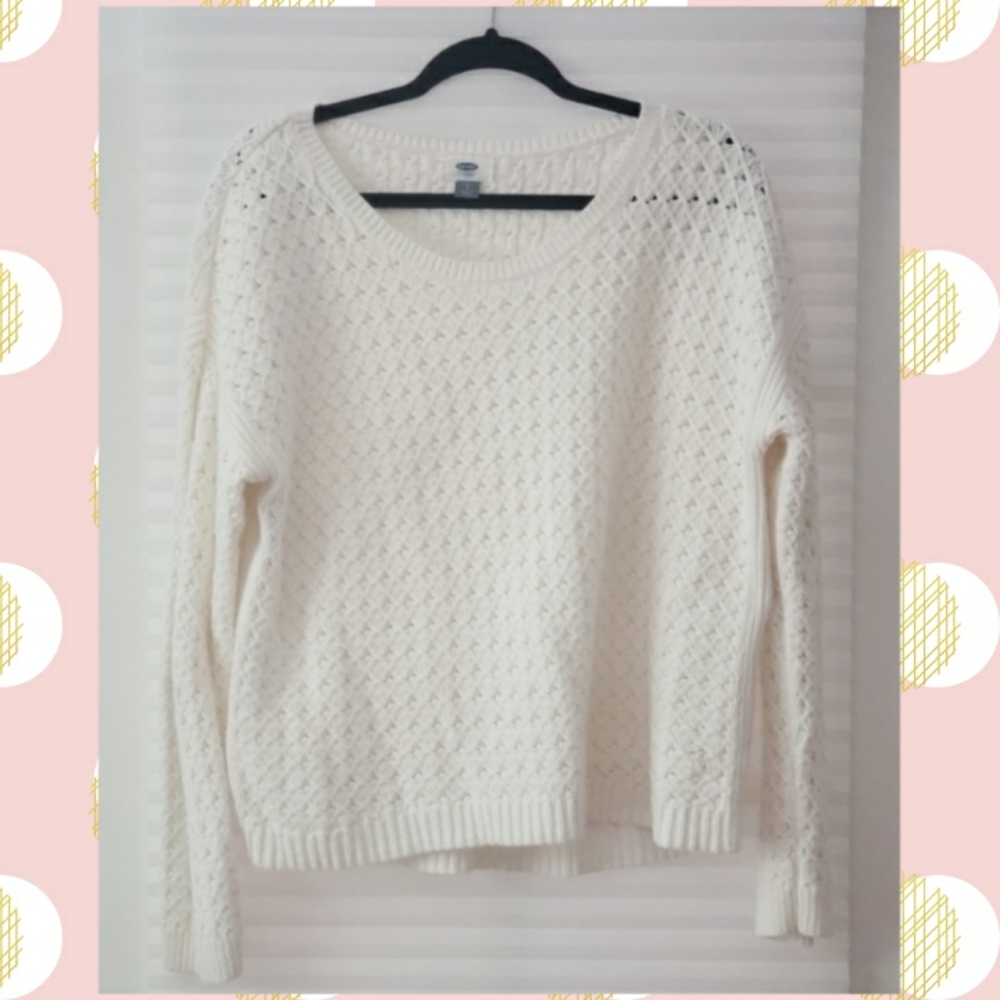 White Hi-Low Sweater